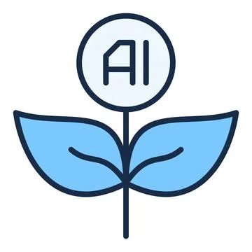 Plant with Leaves vector Artificial Intelligence Technology colored icon or.. 스톡 일러스트