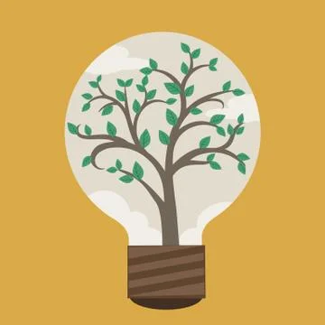 Plant in light bulb Stock-Illustration