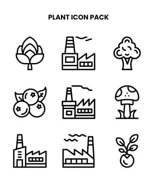 Plant Line Vector Icons Pack Stock Illustration