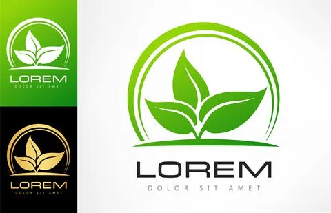 The plant logo. Leaves vector design. Stock Illustration