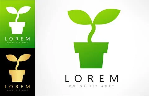 Plant logo. Leaves vector design. Stock Illustration