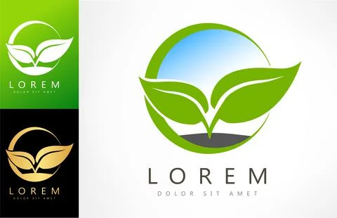 Plant logo. Leaves vector design. Stock Illustration