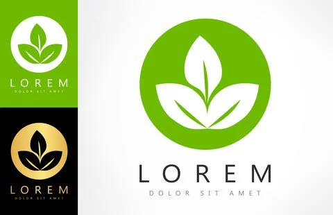 Plant logo. Leaves vector design. Stock Illustration