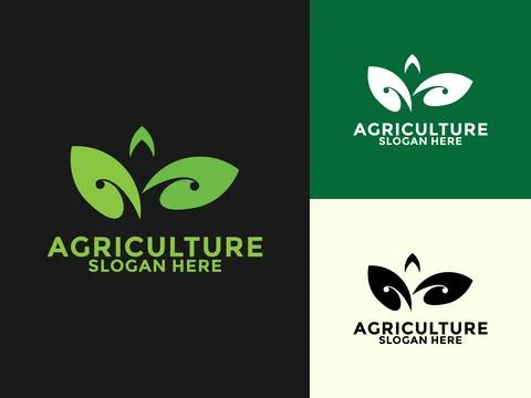 Plant logo template, Vector logo design for farming, agriculture, farm fiel.. Stock Illustration