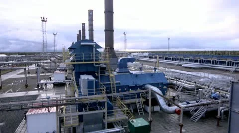 Plant, metal structures Stock Footage 10870389