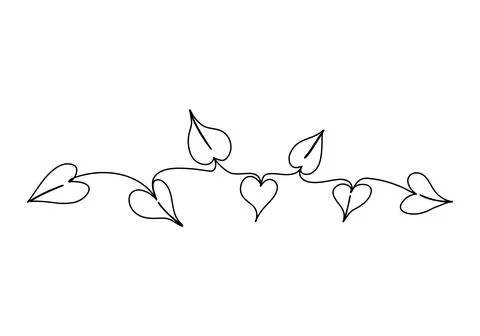 Plant one line drawing. Vector illustration. Illustrazione stock