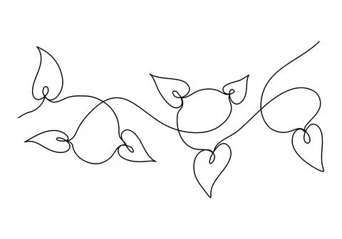 Plant one line drawing. Vector illustration. Stock Illustration
