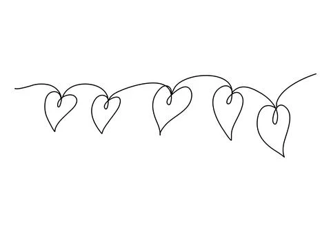 Plant one line drawing. Vector illustration. Stock Illustration