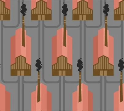 Plant pattern seamless. factory background. works texture. industrial ornamen 스톡 일러스트
