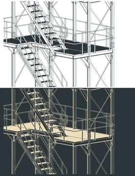 Plant platform close-up drawings 스톡 일러스트