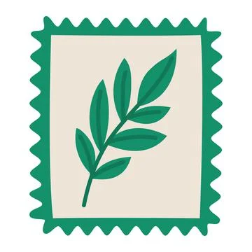 Plant post stamp Ilustração Stock