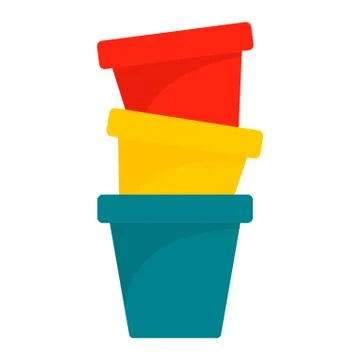 Plant pot icon, flat style Stock Illustration