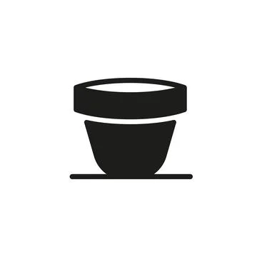 Plant pot icon vector basic design simple and modern Stock Illustration
