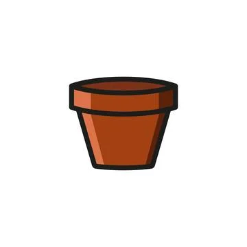 Plant pot icon vector basic design simple and modern Stock Illustration