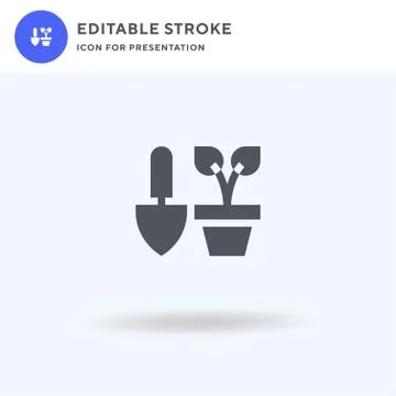 Plant Pot icon vector, filled flat sign, solid pictogram isolated on white, l Stock Illustration