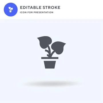 Plant Pot icon vector, filled flat sign, solid pictogram isolated on white, l Stock Illustration