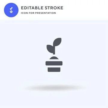 Plant Pot icon vector, filled flat sign, solid pictogram isolated on white, logo Stock Illustration