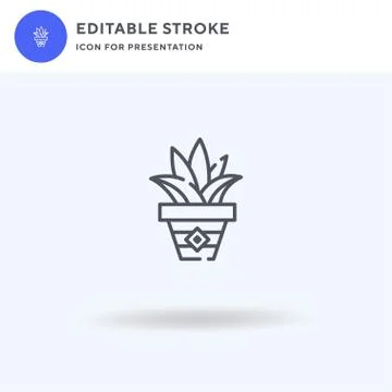 Plant Pot icon vector, filled flat sign, solid pictogram isolated on white, logo Stock Illustration