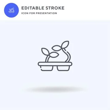 Plant Pot icon vector, filled flat sign, solid pictogram isolated on white, logo Illustrazione stock
