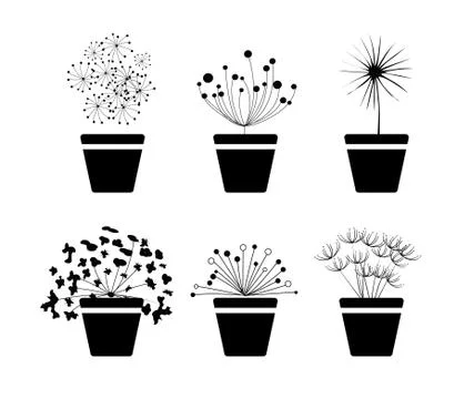 Plant in pot Stock Illustration