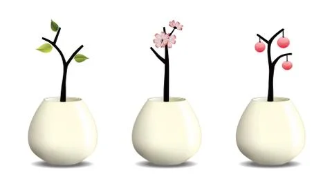 Plant in pot Stock Illustration