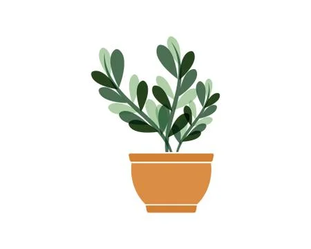Plant in pot illustration vector template Illustrazione stock