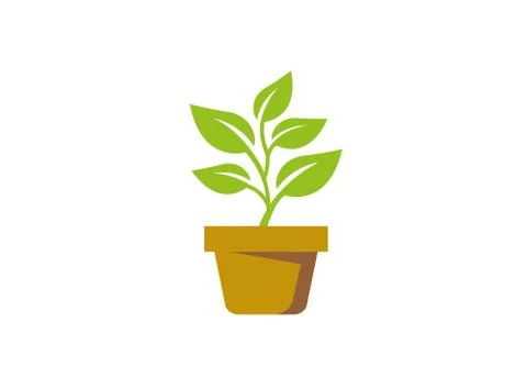 Plant Pot logo Stock Illustration