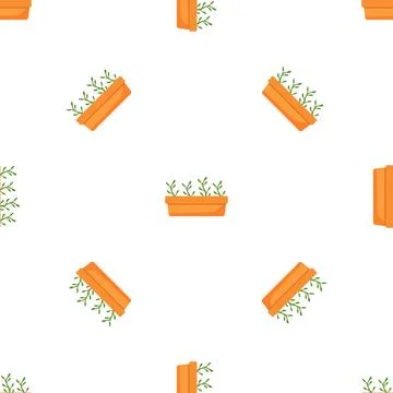 Plant pot pattern seamless vector Stock Illustration
