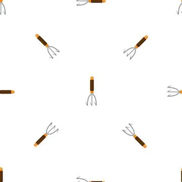 Plant pot rake pattern seamless vector Stock Illustration