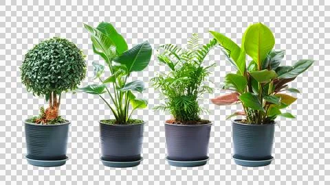 Plant in a pot, a set of plants, interior use Stock Illustration