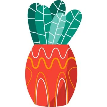 Plant pot vector flat flower icon flowerpot design Stock Illustration