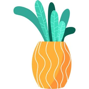 Plant pot vector flat flower icon succulent design Stock Illustration