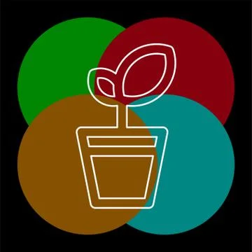 Plant pot vector icon Stock Illustration
