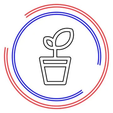 Plant pot vector icon Illustrazione stock
