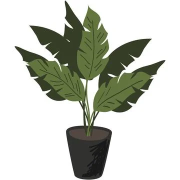 Plant in pot vector for interior design icon 库存插图