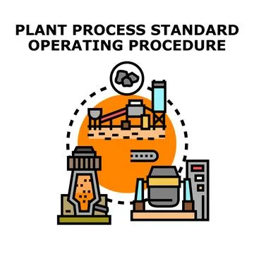 Plant process standard operating procedure production concept Stock Illustration