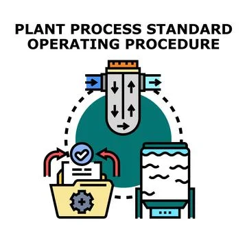 Plant process standard operating procedure blueprint Stock Illustration