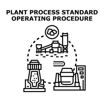 Plant process standard operating procedure production concept Stock Illustration