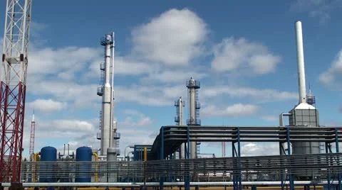 Plant for processing of associated oil gas. Stock Footage
