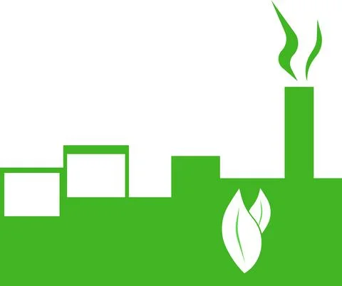 A plant for processing environmentally friendly fuel. Vector image. Stock Illustration