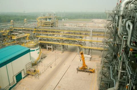 Plant on processing of hydrocarbonic raw materials Stock Photos