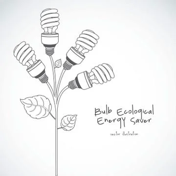 Plant producing energy saving bulbs, vector illustration イラスト素材