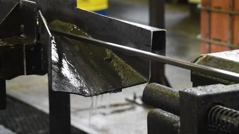 Plant for the production of metal pipes. Stack of steel pipes Vídeos de archivo 152076984
