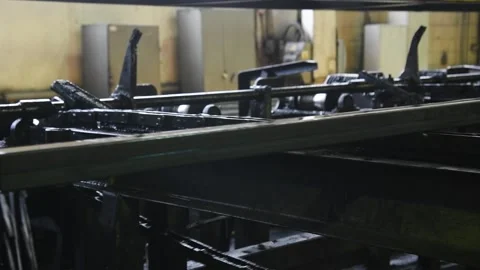 Plant for the production of metal pipes. Stack of steel pipes 库存影片 152078193