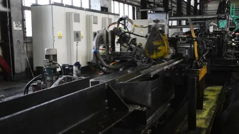 Plant for the production of metal pipes. Stack of steel pipes 動画素材 152078265