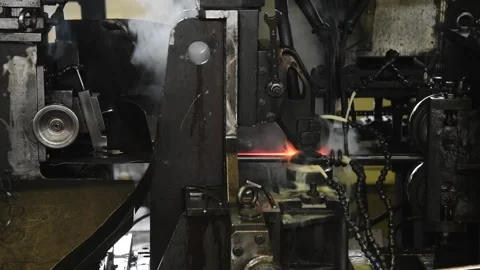 Plant for the production of metal pipes. Stack of steel pipes Stock-Footage 152078512