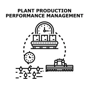 Plant production performance management optimizing industrial process 스톡 일러스트