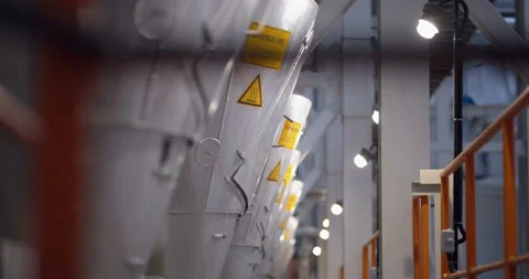 A plant with production workshops, technological lines, pipelines, valves, tanks Stock Footage 161970836