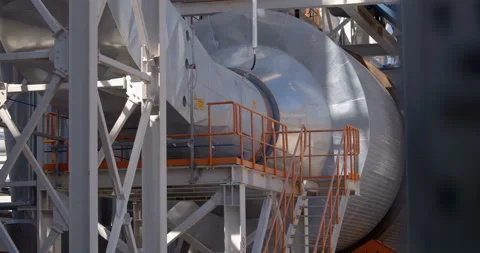 A plant with production workshops, technological lines, pipelines, valves, tanks Stock Footage 161972347