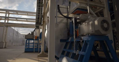 A plant with production workshops, technological lines, pipelines, valves, tanks Stock Footage 161973440